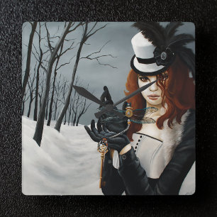 Relógio Quadrado Steampunk Victorian Dragonfly