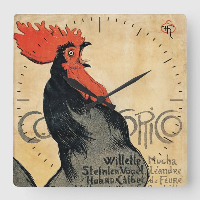 Relógio Quadrado Steinlen Cocurico Timepiece (Frente)