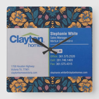 Relógio Quadrado Stephanie White Clayton Homes