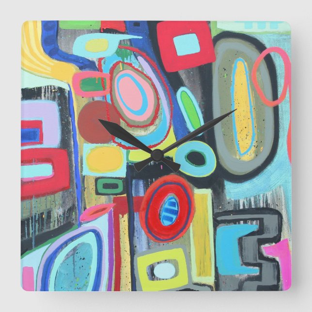 Relógio Quadrado Stonehenge Wall Clock (Frente)