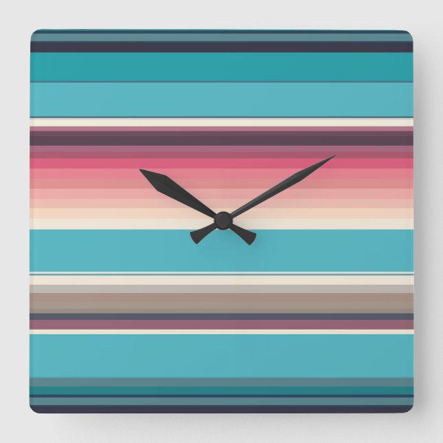 Relógio Quadrado Stripes of the Horizon   (Frente)