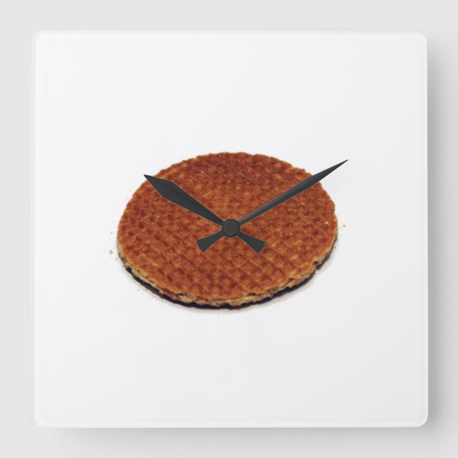 Relógio Quadrado Stroopwafel (Frente)