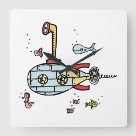 Relógio Quadrado Submarino Cinto Náutico Sob Água