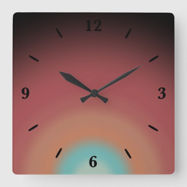 Relógio Quadrado Sudoeste do Deserto do Sudoeste Design (Frente)