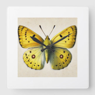 Relógio Quadrado Sulfur butterfly Colias 130924IREF208 - Watercolor