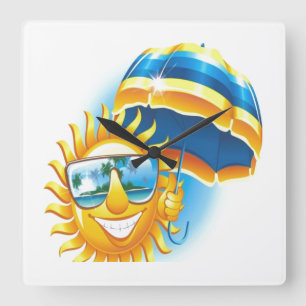 Relógio Quadrado Summer Sun