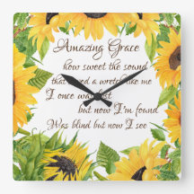 Sunflowers with Amazing Grace Hymn