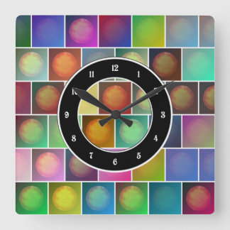 Relógio Quadrado Suns multicoloridos