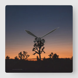 Relógio Quadrado Sunset Joshua Trees 