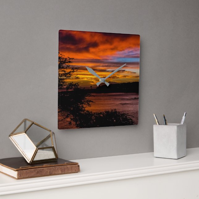 Relógio Quadrado Sunset na Praia, Cabo Verde (Escritório)