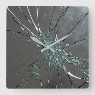 Relógio Quadrado Superfície de Vidro Quebrado (Estilo 2) Pintura a