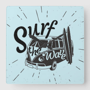 Relógio Quadrado Surfe a onda