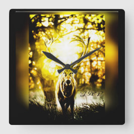 Relógio Quadrado Surpreendente Deer 01-01