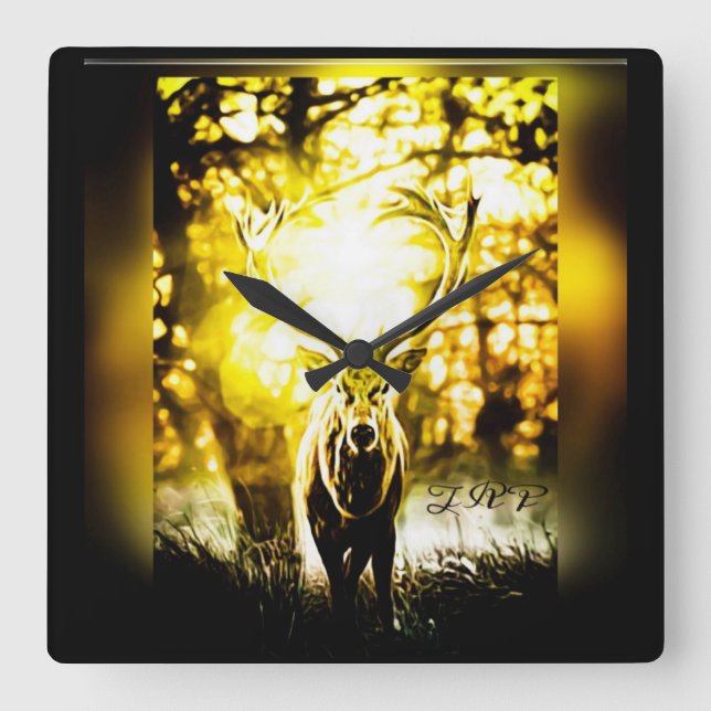 Relógio Quadrado Surpreendente Deer 01-01 (Frente)