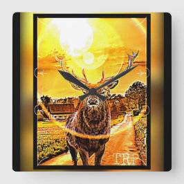 Relógio Quadrado Surpreendente veado 02-02