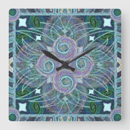 Relógio Quadrado Susea Blu Studios Feather Mandela Clock