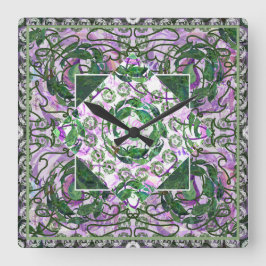 Relógio Quadrado Susea Blu Studios Garden Mandela Clock