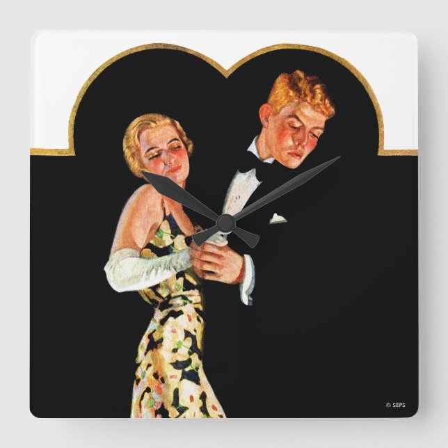 Relógio Quadrado Suspender Perdido (Frente)