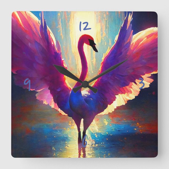 Relógio Quadrado Swan Awake: (Frente)