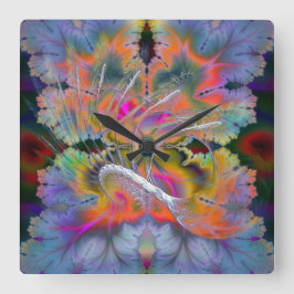 Relógio Quadrado Swan Song Psychedelic Fractal