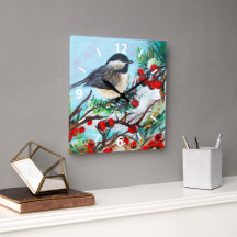 Sweet Chickadee Bird Painting Wall Décor