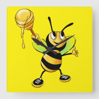 Relógio Quadrado Sweet Time with Our Honey Bee Clock! 🍯🐝