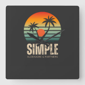 Relógio Quadrado T-shirt Simple Sunset - Tropical vibes design
