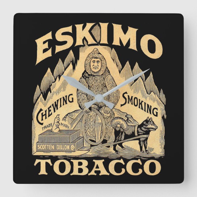 Relógio Quadrado Tabaco Eskimo (Frente)