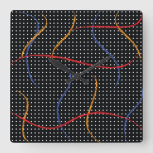 Relógio Quadrado Tabuleiro e Pontos de Pintura Retroativos