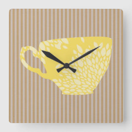 Relógio Quadrado Taça Moderna e Bandas