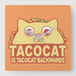 Relógio Quadrado Tacocat para trás II