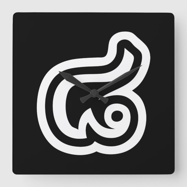 Relógio Quadrado Tailândia Número 8 / Oito / ๘ (Mau/Pato) Tailandês (Frente)