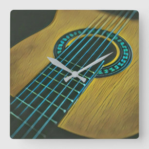 Relógio Quadrado Tambor de guitarra