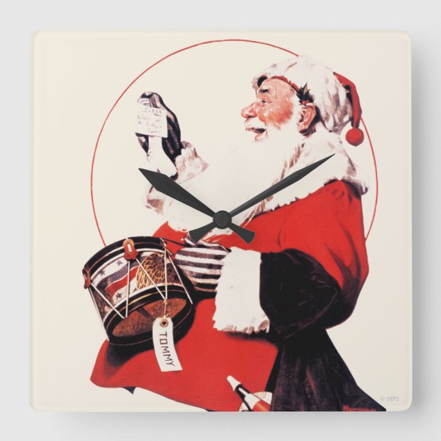 Relógio Quadrado Tambor para Tommy (Frente)