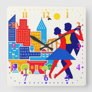 Relógio Quadrado Tango Wall Clock