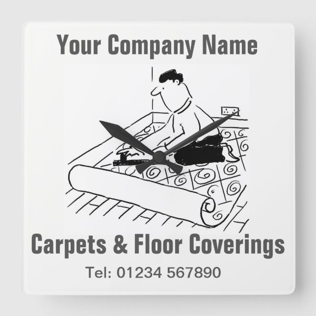 Relógio Quadrado Tapetes e revestimentos para pavimentos (Frente)