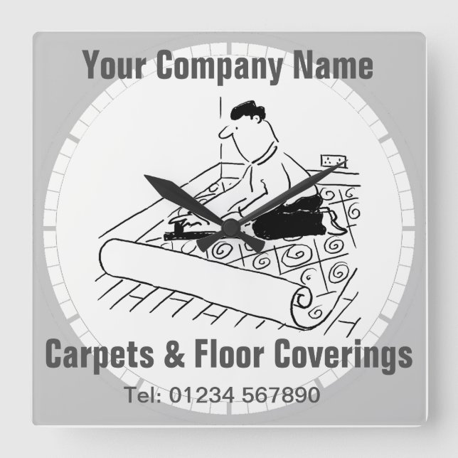 Relógio Quadrado Tapetes, Vinil, Carpetes E Coberturas Para Pavimen (Frente)