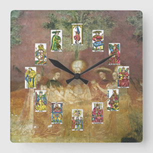 Relógio Quadrado Tarot Cards Fortune Teller Clock