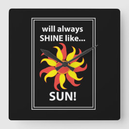 Relógio Quadrado Tarot Sun Mystical Tarot