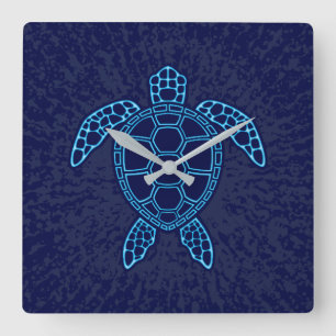 Relógio Quadrado Tartaruga Marinha com Design Simétrico em Lava Neo