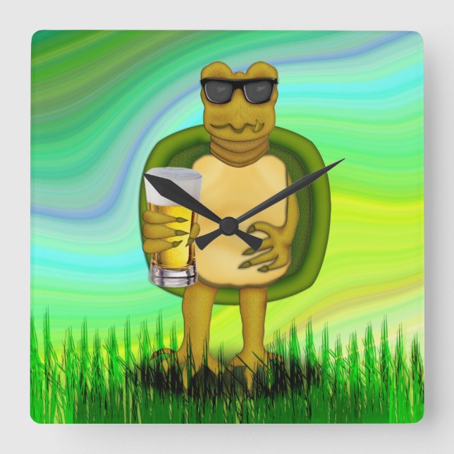 Relógio Quadrado Tartaruga Sede (Frente)