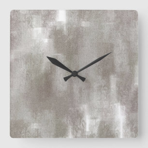 Relógio Quadrado Taupe Abstrato Wall Clock