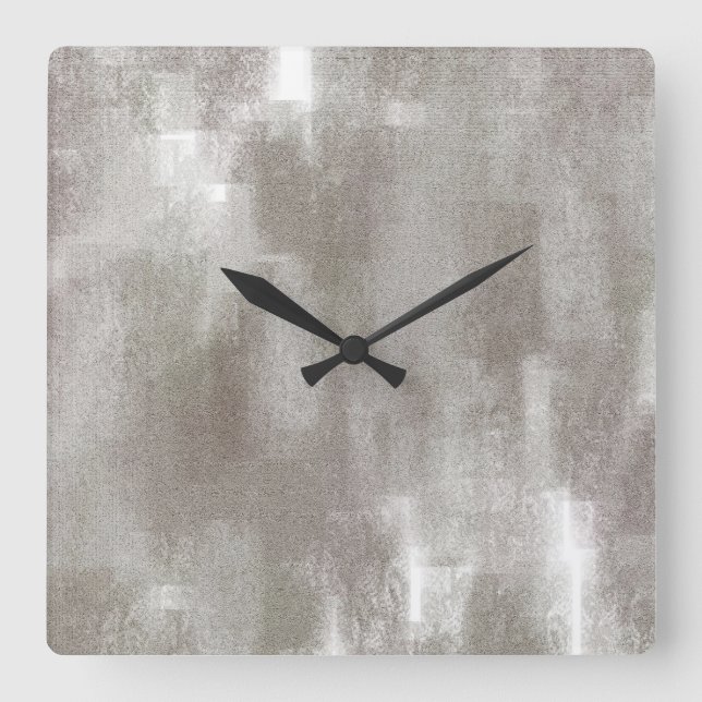 Relógio Quadrado Taupe Abstrato Wall Clock (Frente)