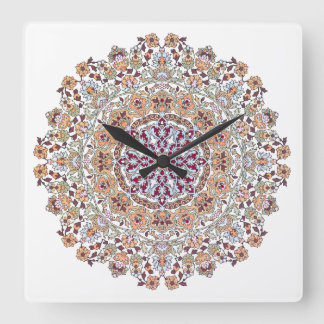 Relógio Quadrado Tazhib decorado del arte persa, mandala persa