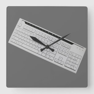 Relógio Quadrado teclado de computador
