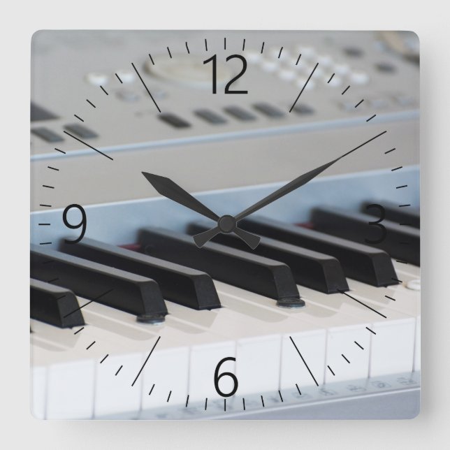Relógio Quadrado Teclado do Synthesizer (Frente)