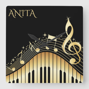 Relógio Quadrado Teclado musical Monogrammed