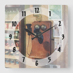Relógio Quadrado Telefone antiquado