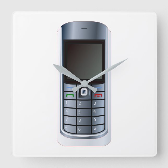 Relógio Quadrado Telefone celular (Frente)