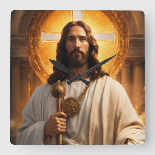 Relógio Quadrado "Tempo Celestial" (Frente)